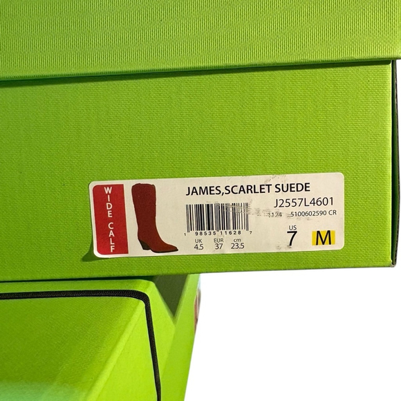 Sam Edelman NWT James Suede Western Boots in RED SCARLET in Sz 7, 8, 8.5 (W) - Picture 7 of 9